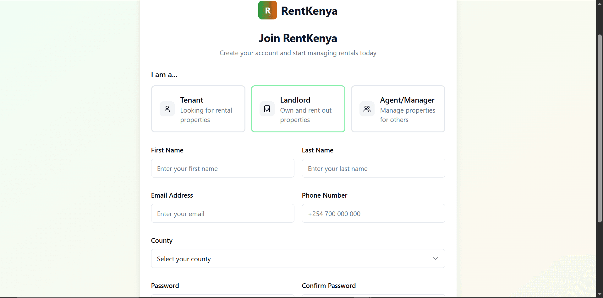 Screenshot of Nyumba Smart Rentals