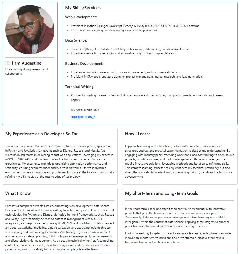 Screenshot of Portfolio CMS